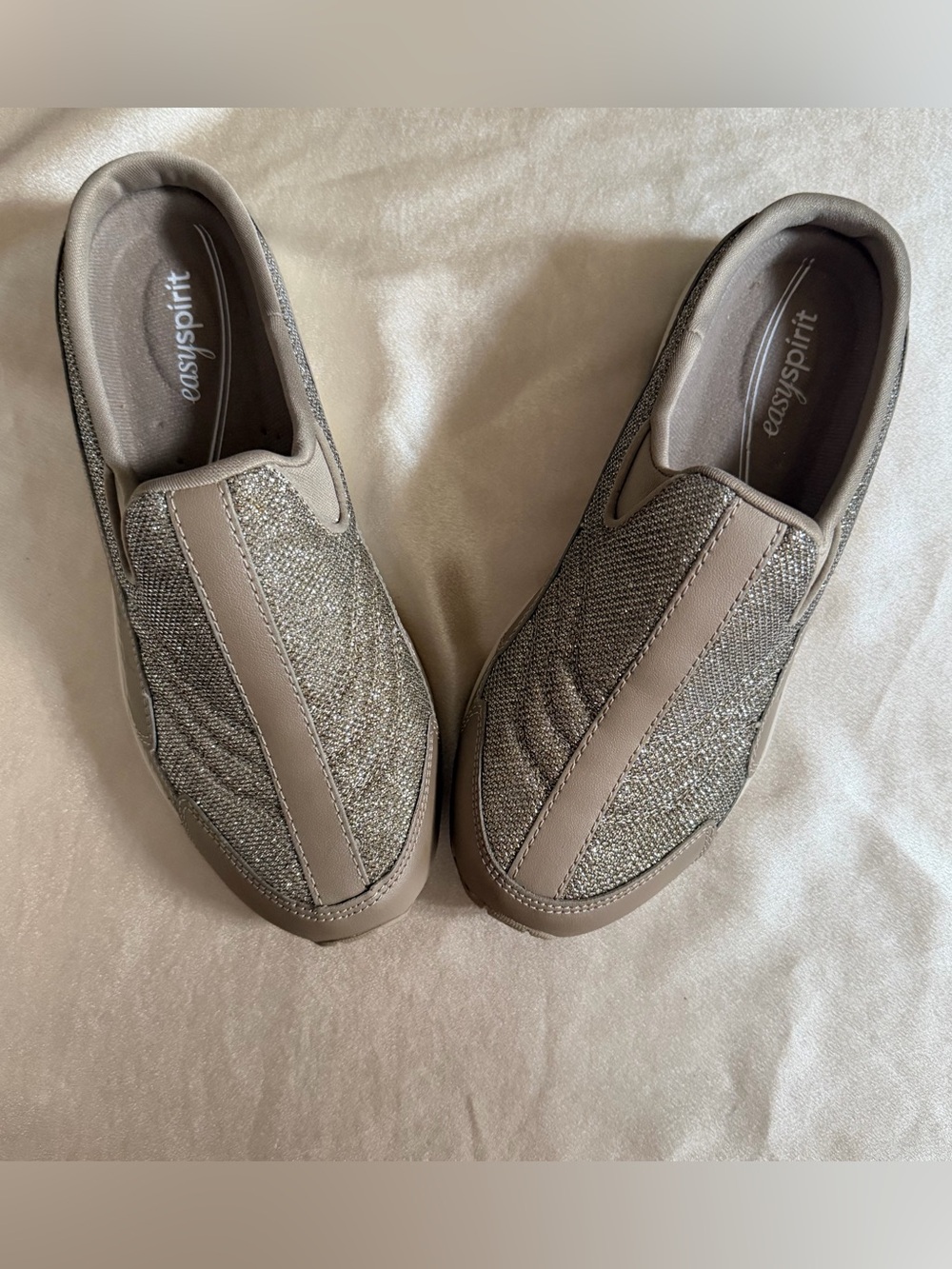 Easy Spirit Traveltime Metallic Slip-On Mule Walking Sneakers Size 8